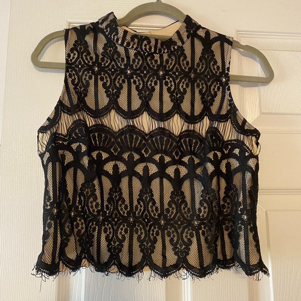 Xhilaration cropped lace shirt